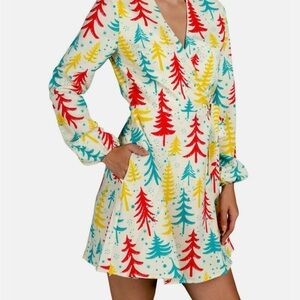 Colorful Tree Print Women's Dress